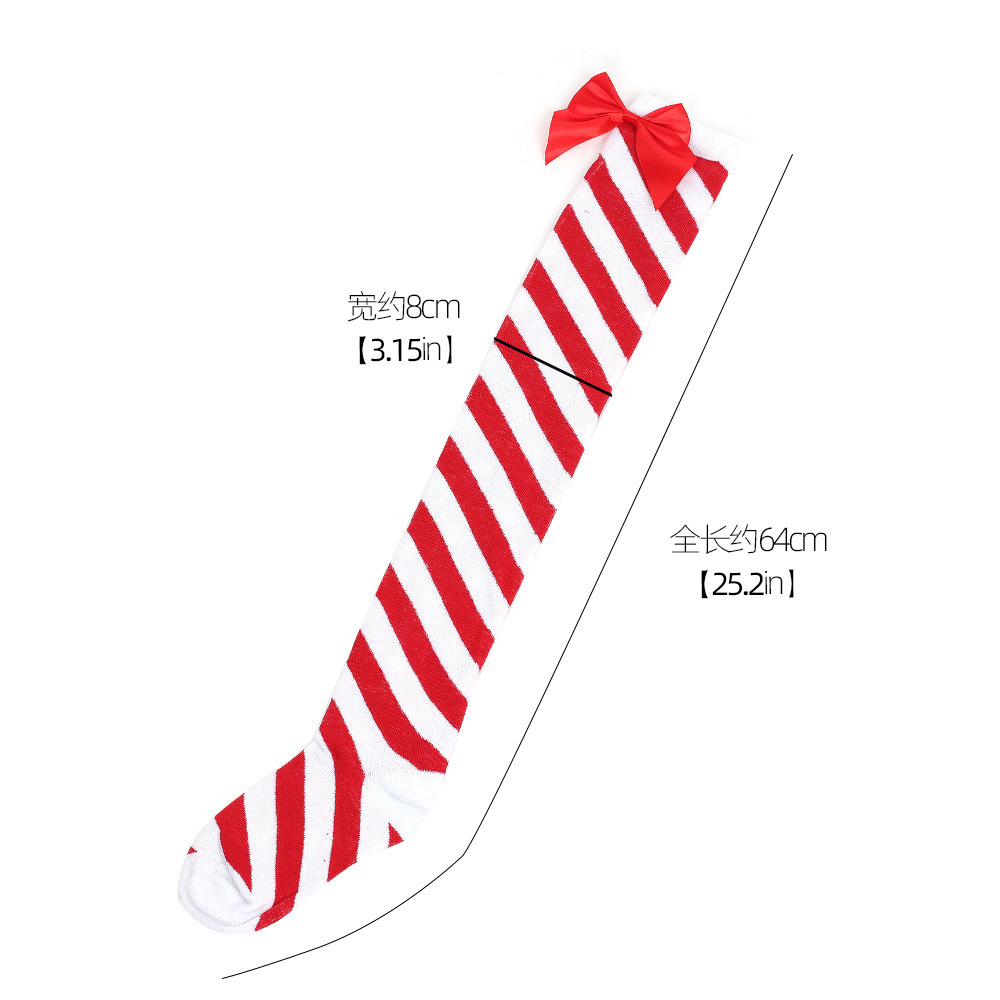 Candy Cane Holiday Christmas Thigh High Stockings